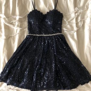 navy blue formal dress